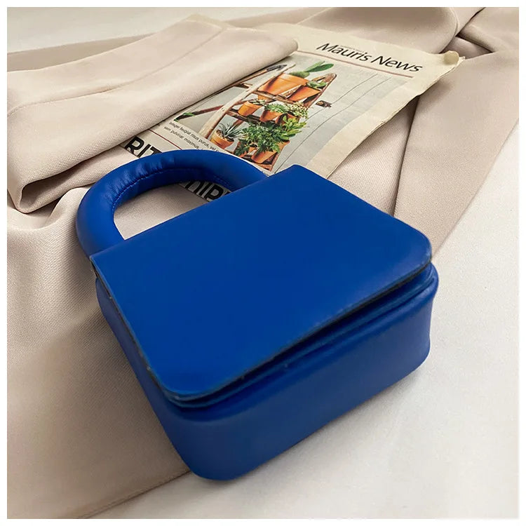 Stylish Candy Headphone Box Small MINI Square Portable Green Orange Leather Bag
