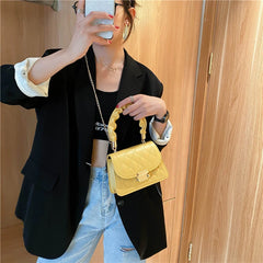 Summer Pleated Handlebags For Women PU Crossbody Bags