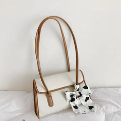 Plaid Scarf Bow Underarm Small Bag