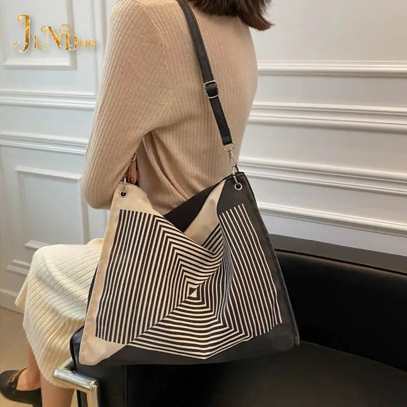 Vintage Large Capacity Women Shoulder Bag Space Pad Canvas Tote Female Handbags