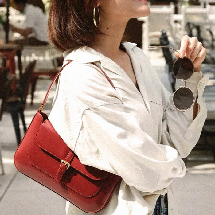 Vintage European Crocodile Pattern Shoulder Handbag