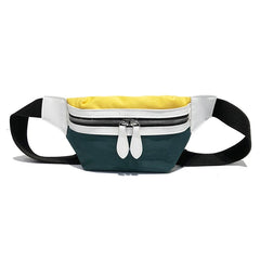 Canvas Waist Bag for Women Panelled Fanny Pack Girls Bum Bag Chest Crossbody