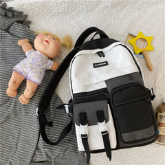 Waterproof Nylon Insert Buckle Women Backpack Female Multi-pocket Travel Bag