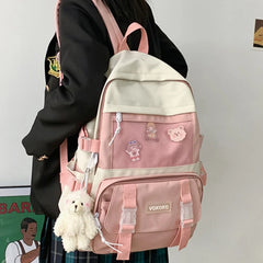 Waterproof Nylon School Backpack for Teenage Girls Large Capacity Bagpack