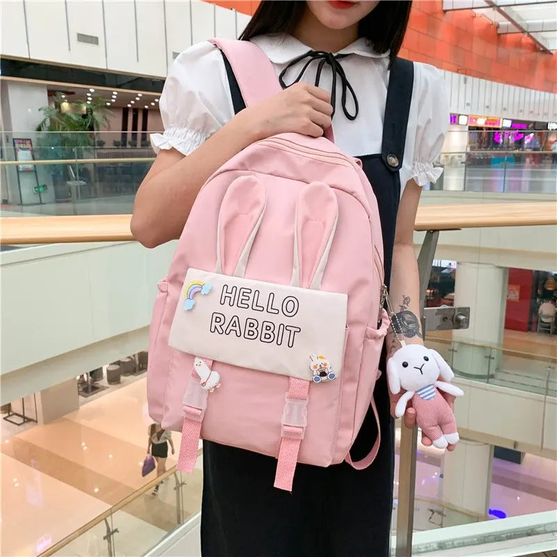 Waterproof Nylon Women Backpack Yellow Casual Backpack for Teenage Girls