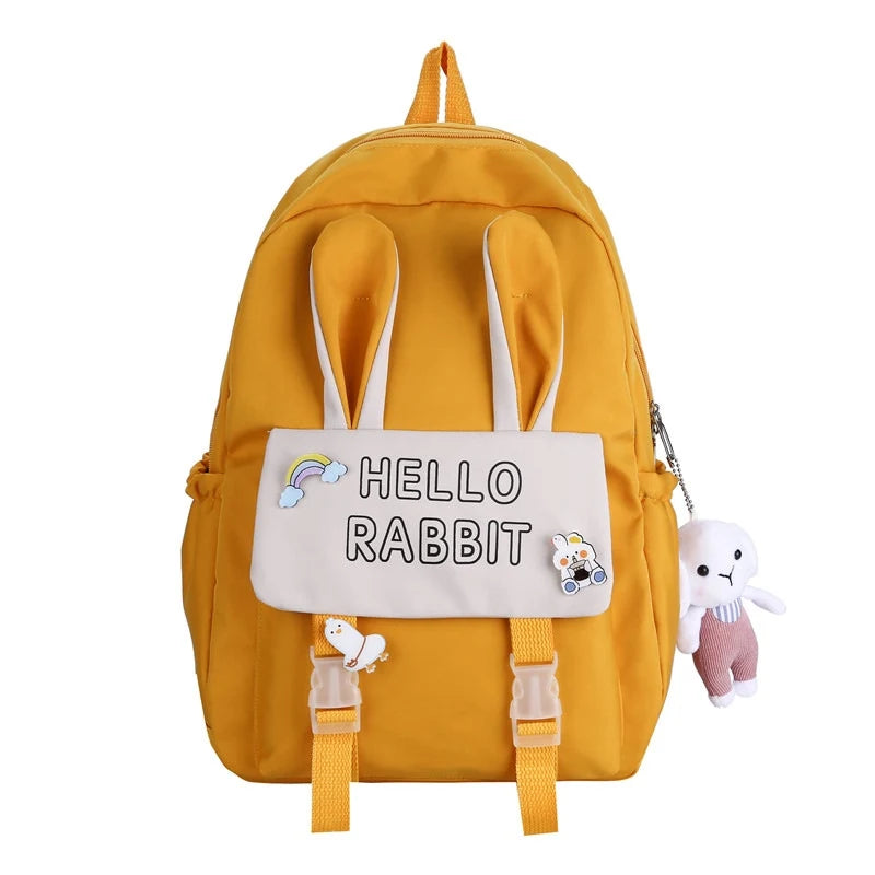 Waterproof Nylon Women Backpack Yellow Casual Backpack for Teenage Girls