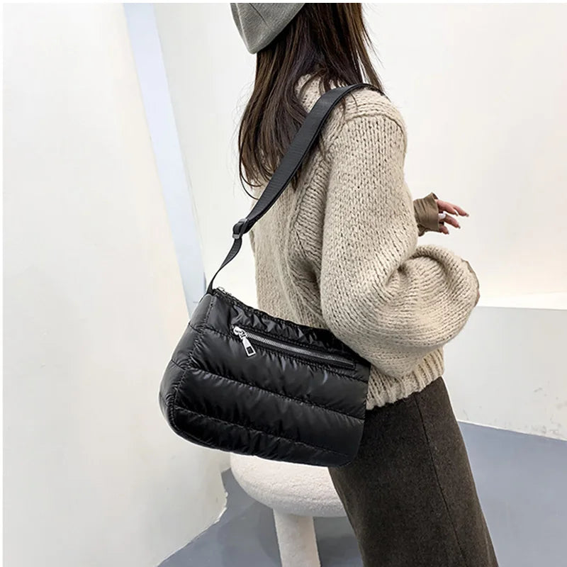 Winter Shoulder Bags For Women Handbag Space Pad Cotton Down Bag Tote Female