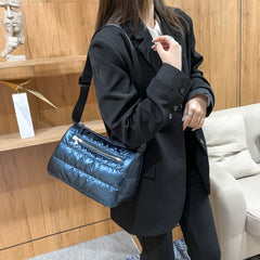 Winter Shoulder Bags For Women Handbag Space Pad Cotton Down Bag Tote Female