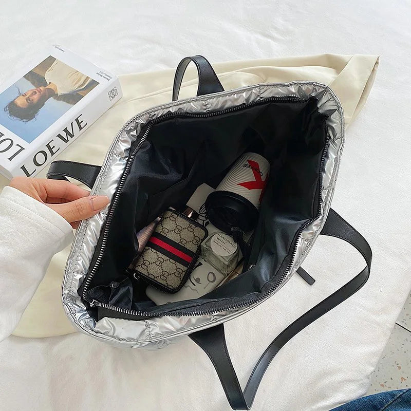Winter Space Pad Cotton Down Bag for Women Shoulder Bags