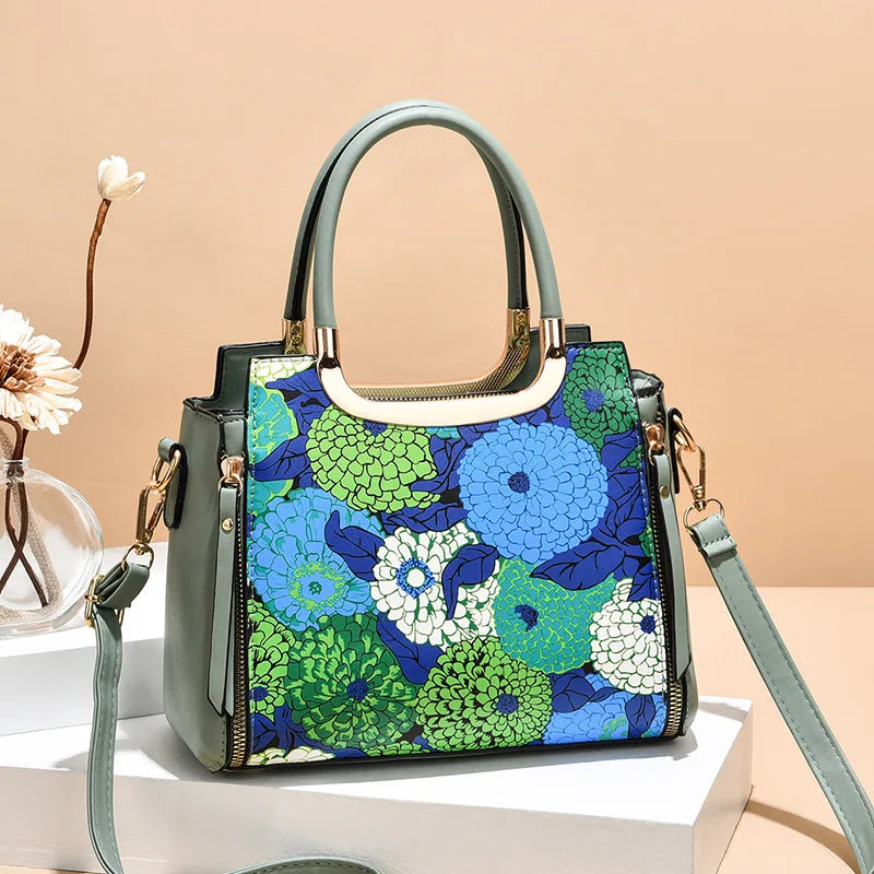 Women's Painting PU Handbag, Shoulder Messenger Bag