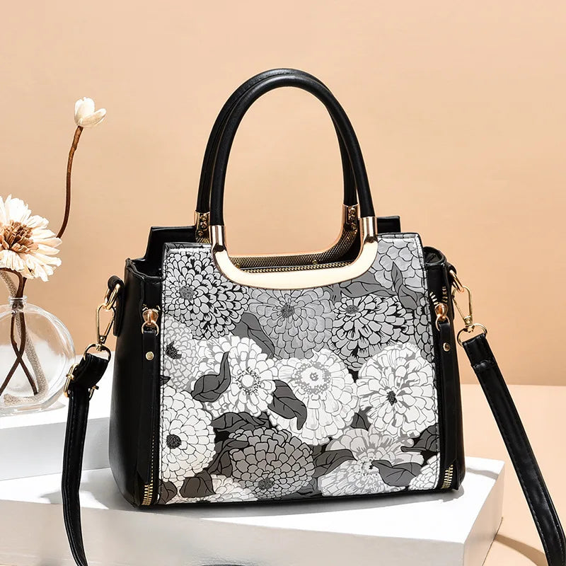 Women's Painting PU Handbag, Shoulder Messenger Bag