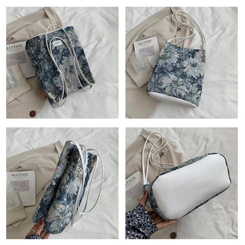 Women Casual Canvas Shoulder Bag Large Capacity Crossbody Handbag