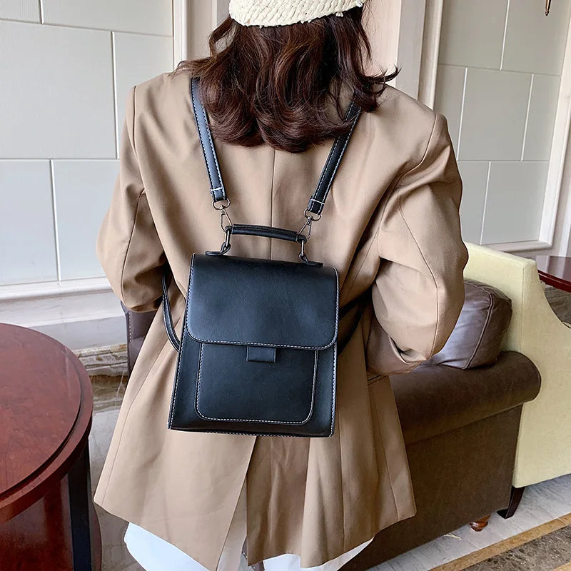 Women Mini Back Pack Travel High Bookbag School Bags for Teenage Girls PU Leathe