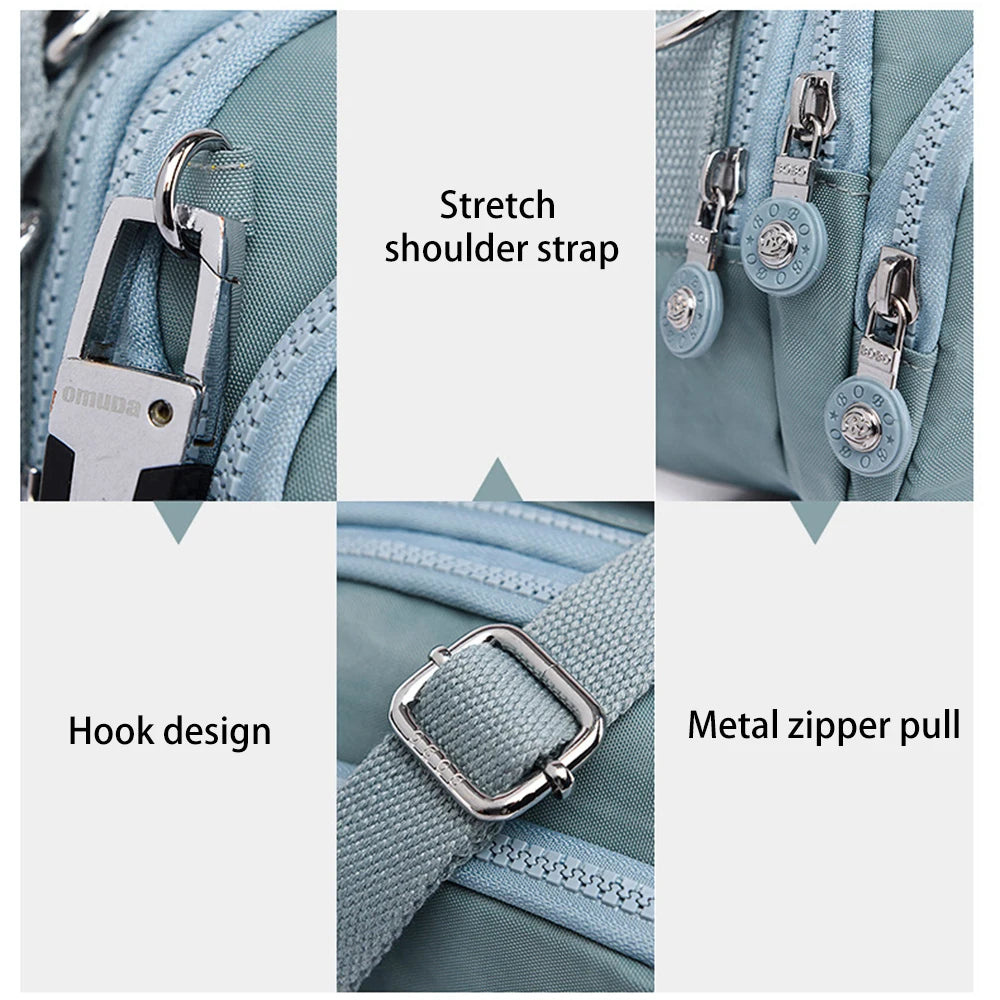 Canvas Shoulder Bag Casual Tote Handbag Zipper Crossbody