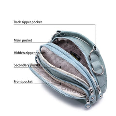 Canvas Shoulder Bag Casual Tote Handbag Zipper Crossbody