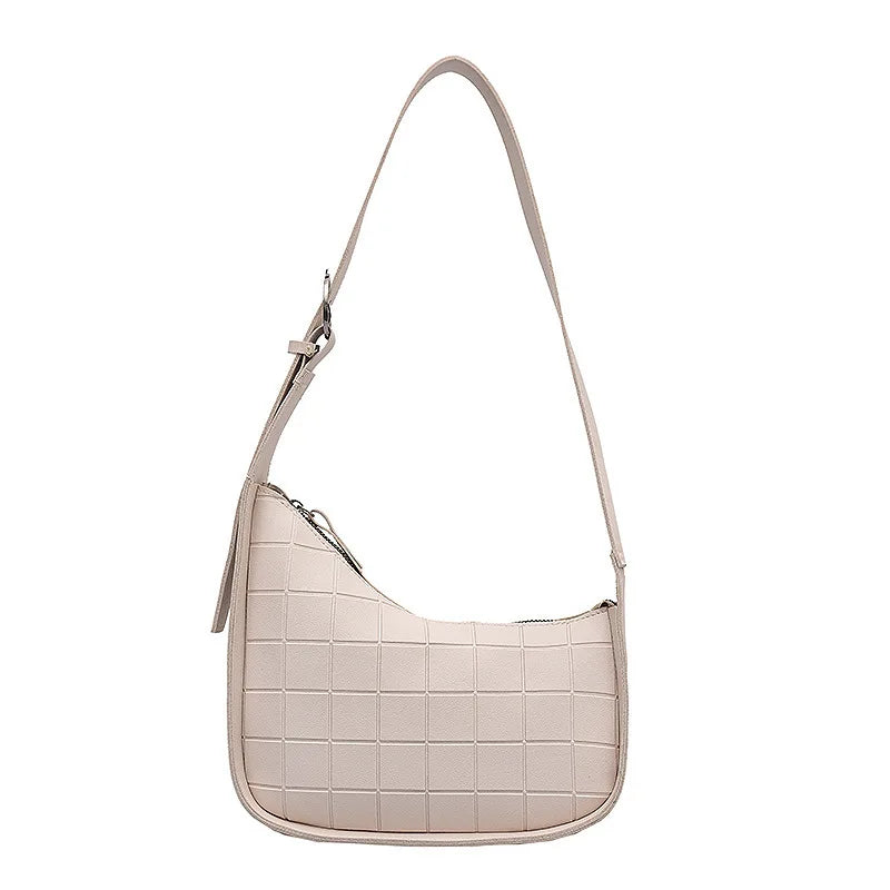 Women Solid Shoulder Handbags Stone Pattern PU Leather Hobos Bags