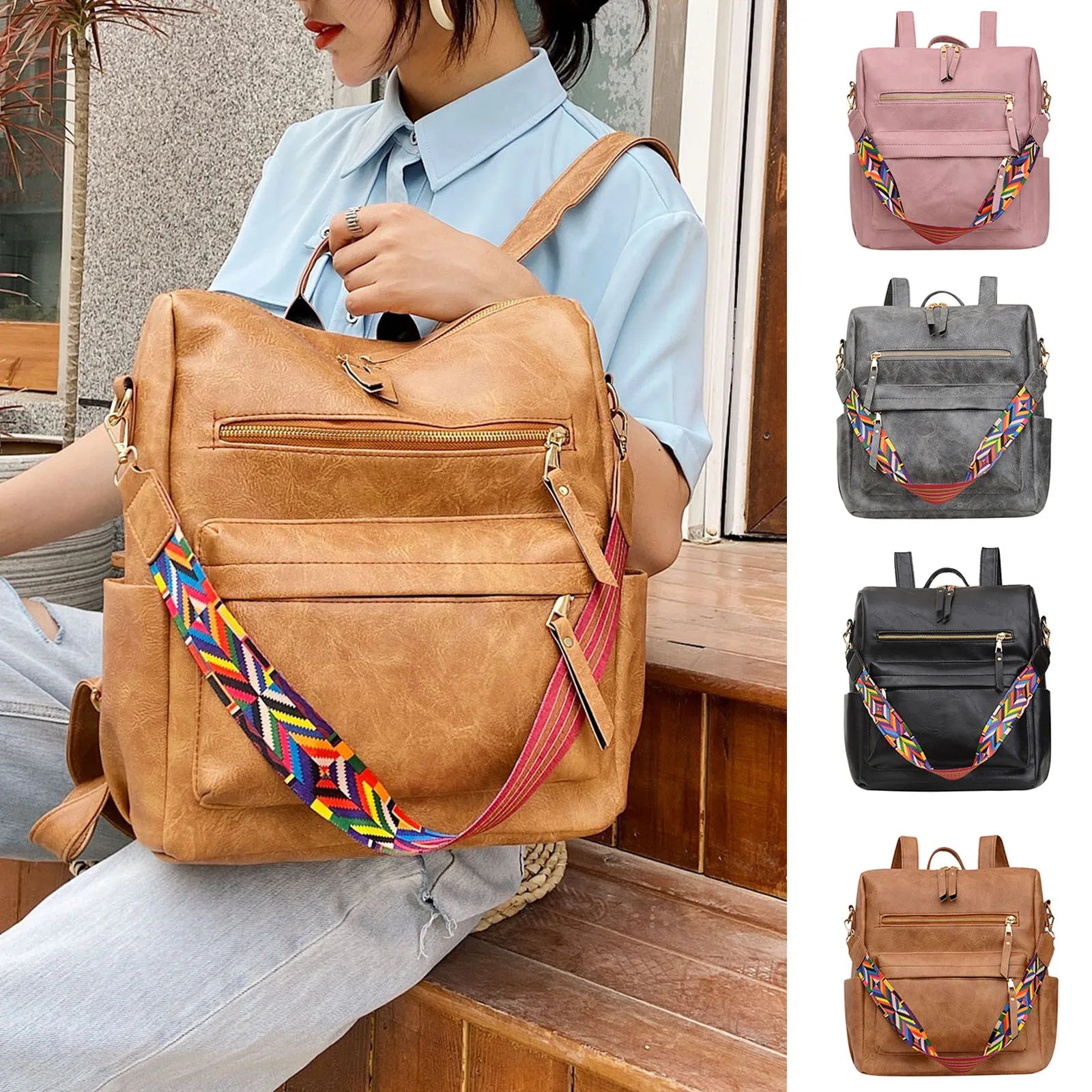 Women's Ethnic Style Embroidered Soft Backpack