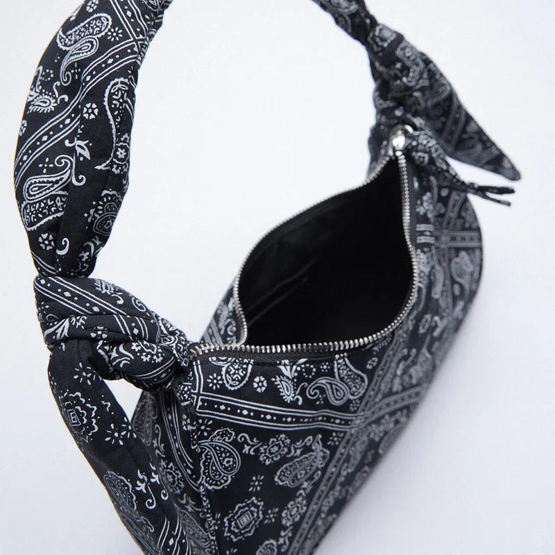Women's Vintage Print Underarm Bag Handbag Tote
