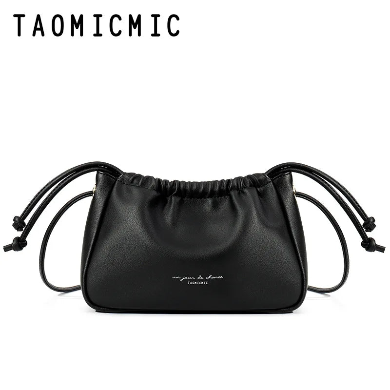 Solid Ins Ladies Messenger Bag Armpit Pleated Cloud Handbag