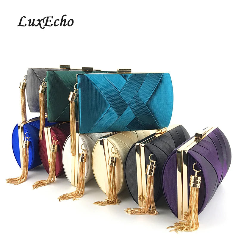 Teal Bride Wedding Purse Girl's Clutches Evening Bags with Chains Shoulder Strap