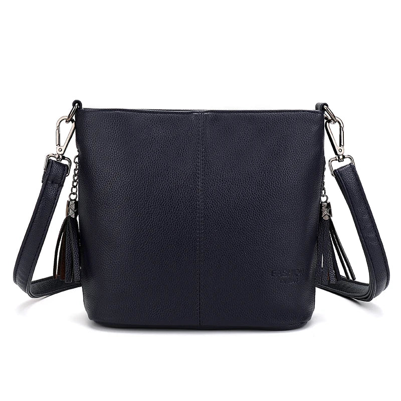 Leather messenger bag for women, crossbody shoulder bag