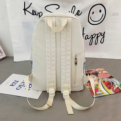 Plaid Nylon Backpack Large Capacity School Bag Female Anti Theft Bookbag Soft
