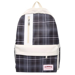 Plaid Nylon Backpack Large Capacity School Bag Female Anti Theft Bookbag Soft