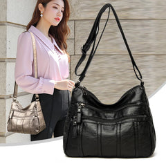 Retro Soft Leather Ladies Shoulder Packet Handbag