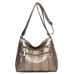 Retro Soft Leather Ladies Shoulder Packet Handbag