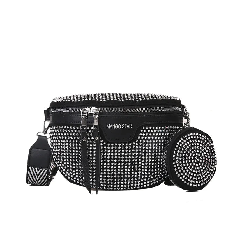 Rhinestone Funny Packs Female Shoulder Bag