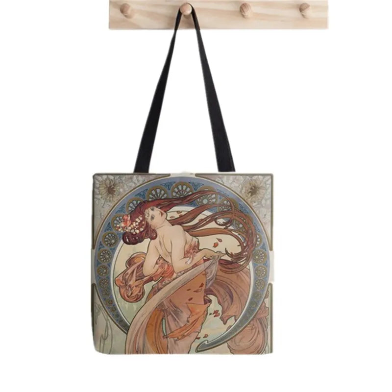 Mucha Printed Tote Bag Women Harajuku Shopper Funny Handbag