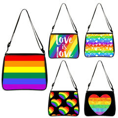 Rainbow Flag Printed Tote Bag Harajuku Shopper Handbag Lady Canvas Bag