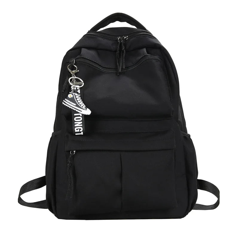 Solid Women's Backpack School Bags For Teenagers Girls