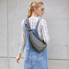 Unisex Chest Bag Waterproof PVC Laser Hard Shell Cross-Body Pack