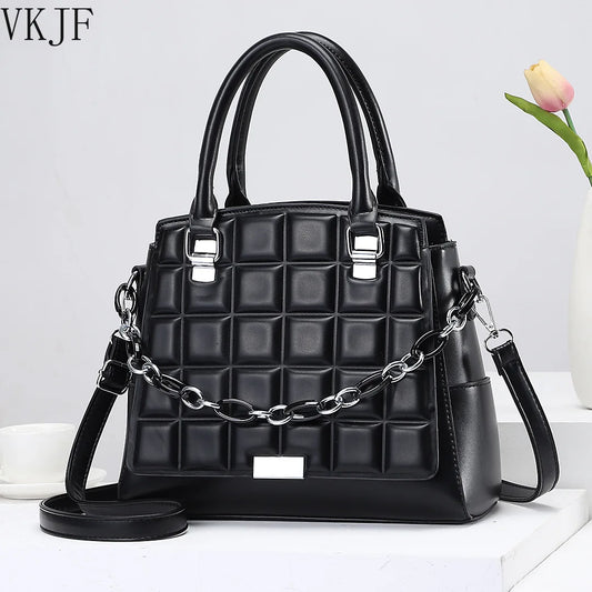 Crocodile Pattern Leather Shoulder Handbag Diagonal Cowhide Bag