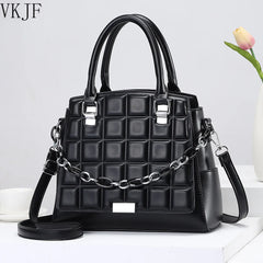 Crocodile Pattern Leather Shoulder Handbag Diagonal Cowhide Bag