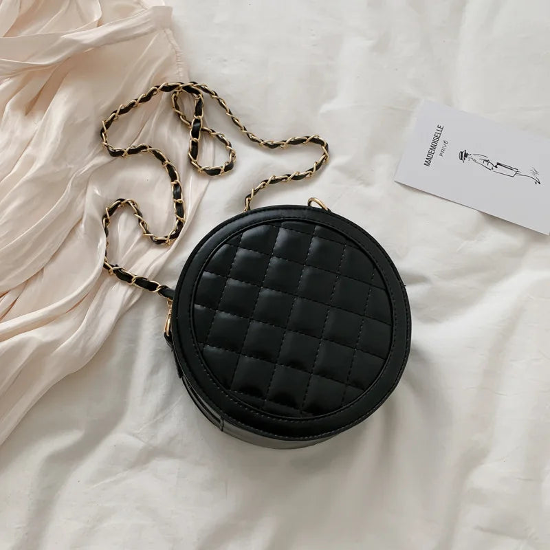 Spring Retro Messenger Bag Women PU Small Round Bag Women