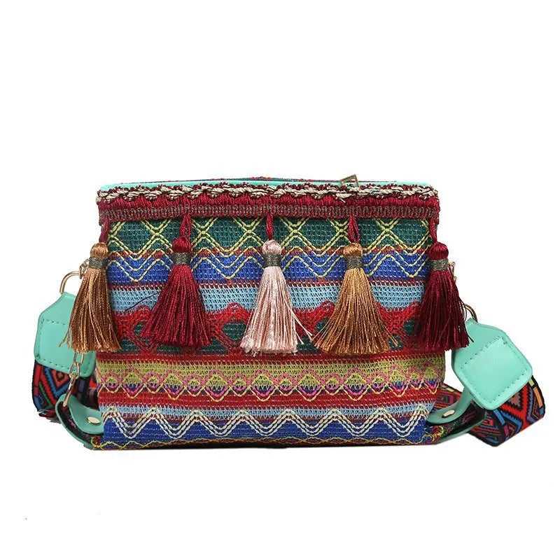 Summer Women's Shoulder Diagonal Bag Ethnic Style Small Square Pack Female...