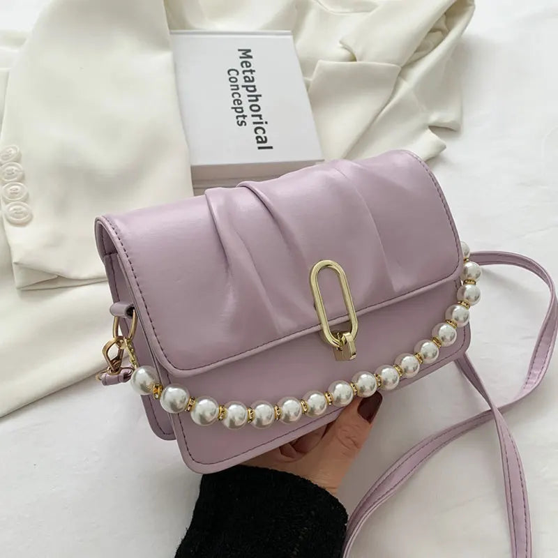 Summer Casual Chain Handbags For Women High Pu Leather Female Shoulder Bag