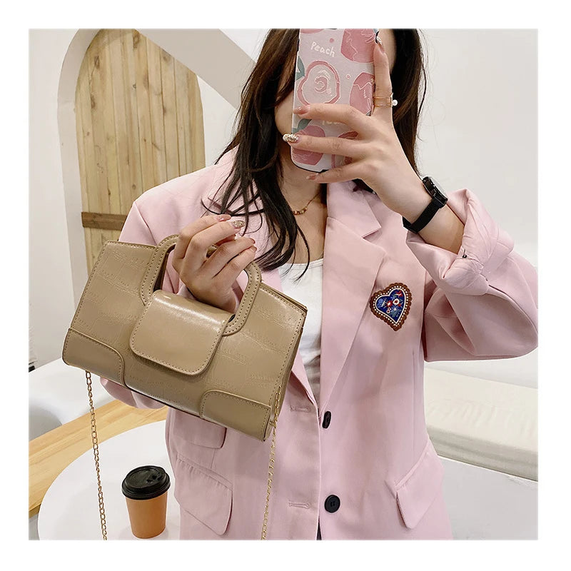 Summer Retro Women Bag PU Leather Handbags Shoulder Bag Small Flap