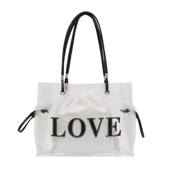 Summer Brown Transparent Female Bag PVC One-shoulder Shopping Beach Casual Bag