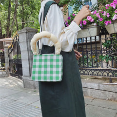Summer Grid Children Bag Underarm Handbag
