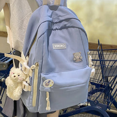 Summer Women Student Backpack Multi-Pocket Travel Rucksack Schoolbag