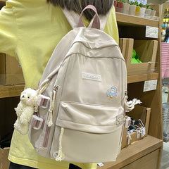 Summer Women Student Backpack Multi-Pocket Travel Rucksack Schoolbag