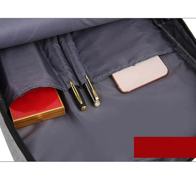 Men's USB Charging Backpack Waterproof Rucksack School Bag