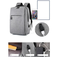 Men's USB Charging Backpack Waterproof Rucksack School Bag