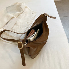 Vintage Leather Crossbody Bag Women Shoulder Handbag