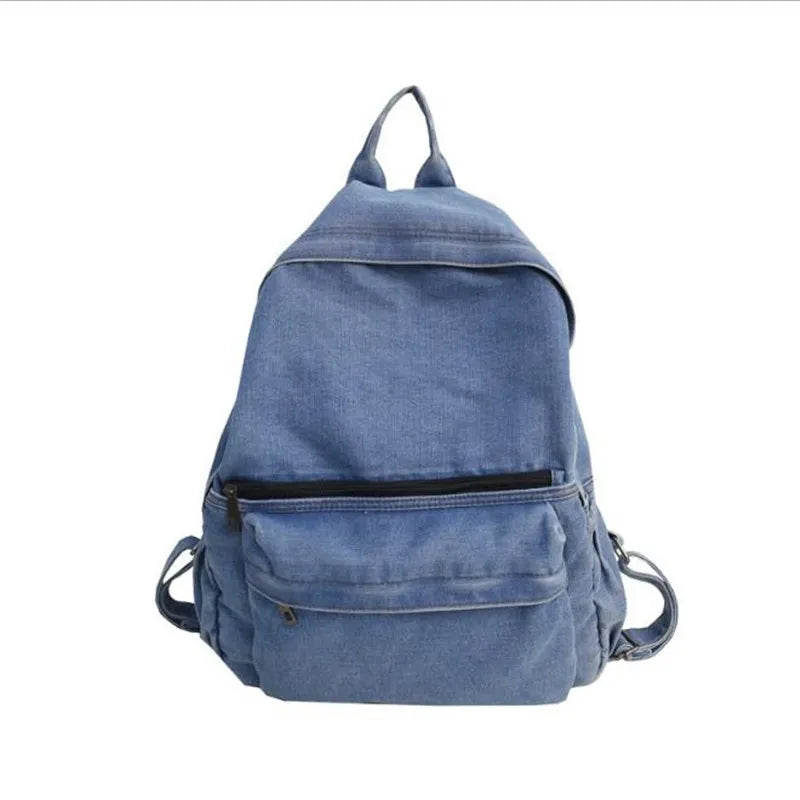 Vintage Style Jeans Backpacks Bags Large Size School Bags Denim Travel Bags