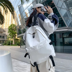 Waterproof Nylon College School Travel Backpack Shoulder Bag