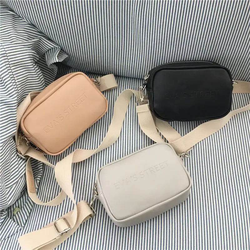 Wide Strap Mini Leather Shoulder Bag Women Messenger Bags Female Small Square Ba